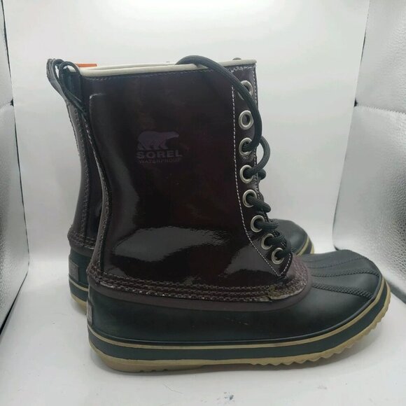 Sorel Dahlia NL1559-207 Patent Leather Waterproof Purple Boots Women Sz US 7 - Picture 4 of 8